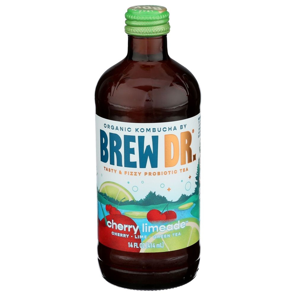Brew Dr Organic Cherry Limeade Kombucha, 14 Fluid Ounce -- 12 per case