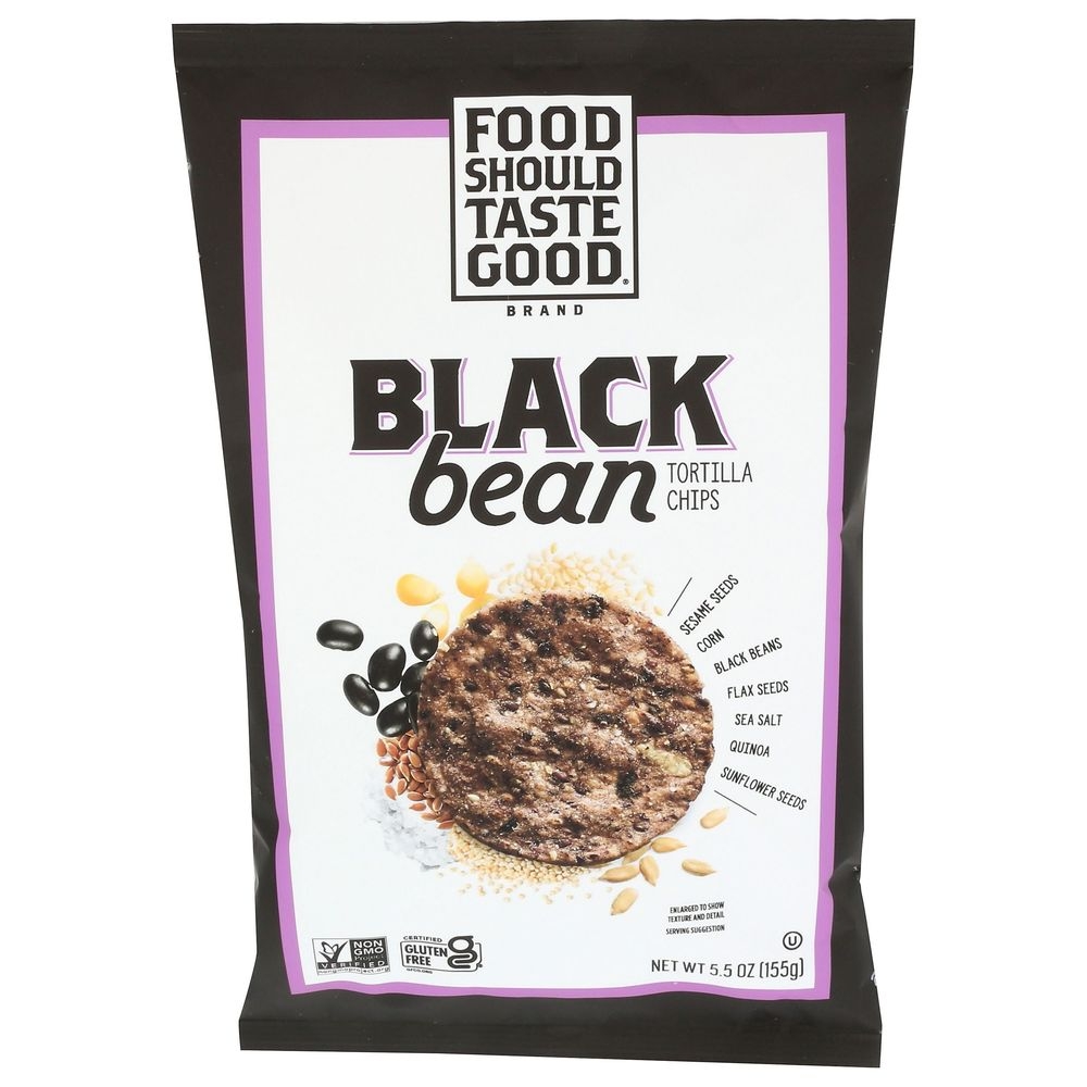 Food Should Taste Good Black Bean Tortilla Chips, 5.5 Ounce -- 12 per case