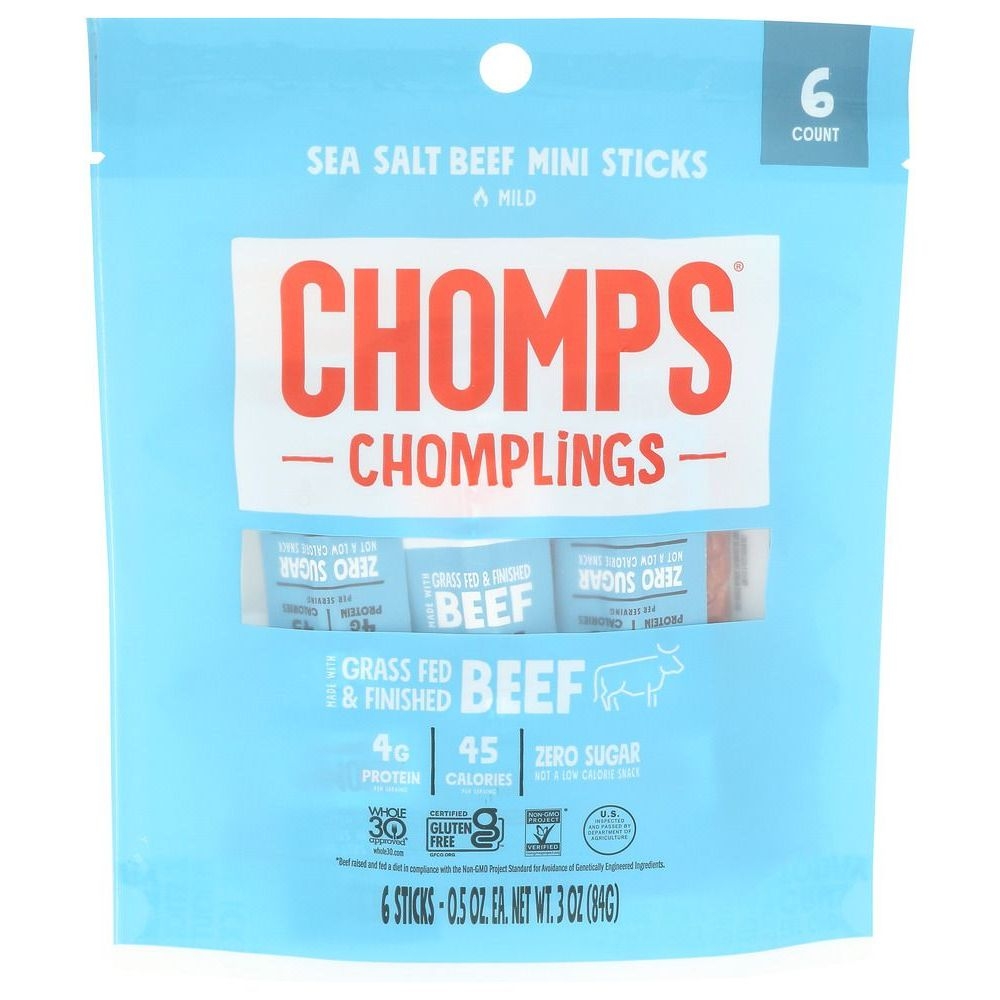 Chomps Sea Salt Beef Stick, 3 Ounce -- 10 per case