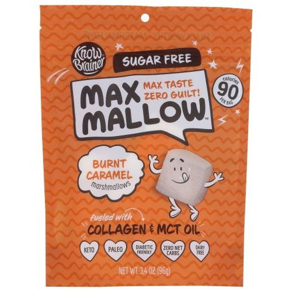 Know Brainer Foods Burnt Caramel Sugar-Free Marshmallows, 96 Gram -- 6 per case