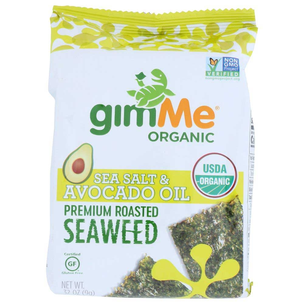 Gimme Organic Sea Salt and Avocado Oil Seaweed Snacks, 0.32 Ounce -- 12 per case