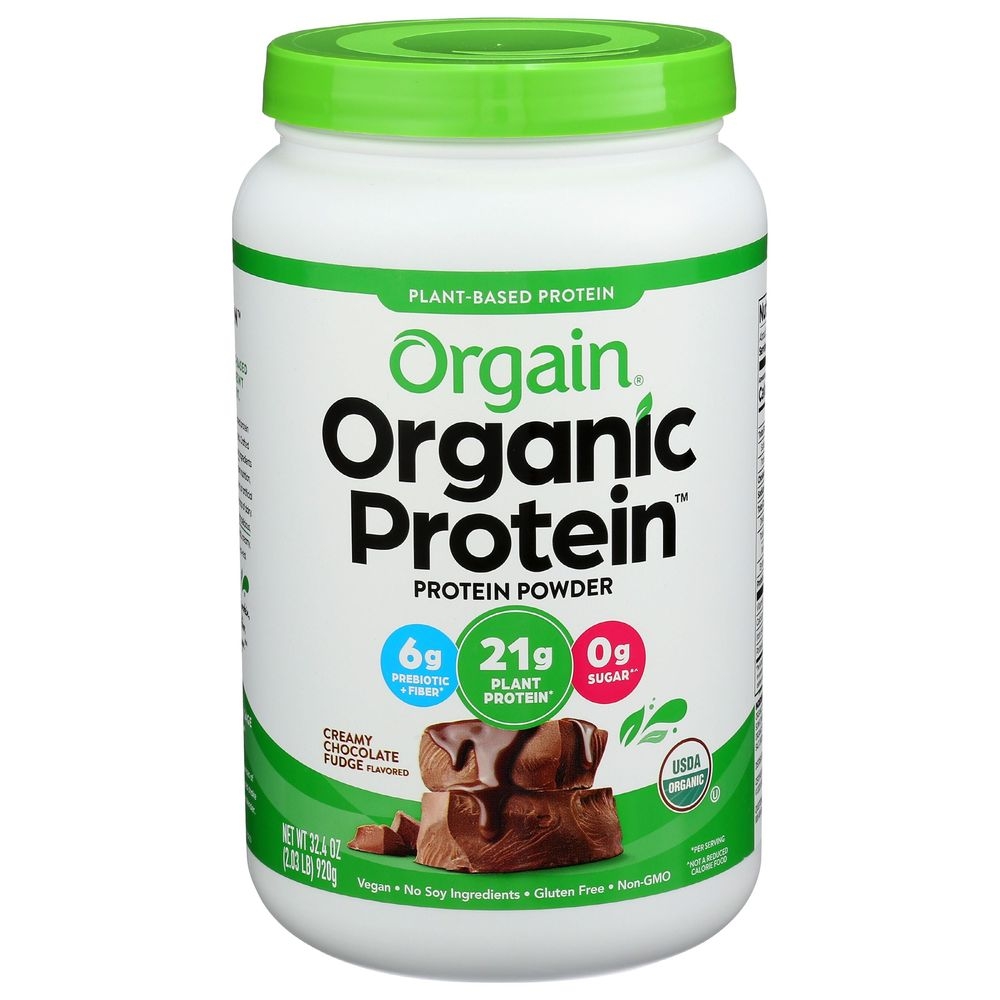 Orgain Organic Creamy Chocolate Fudge Protein Powder, 2.03 Pound