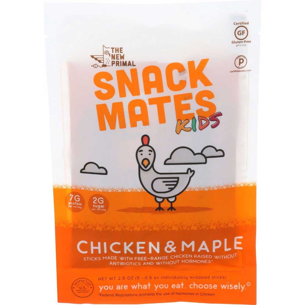 The New Primal Snack Mates Kids Chicken and Maple Snack Sticks, 2.5 Ounce -- 8 per case