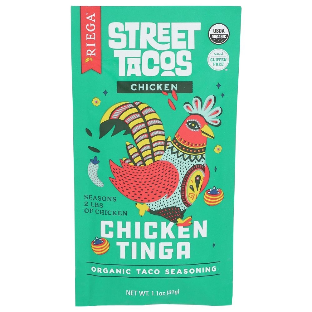 Riega Foods Organic Chicken Tinga Street Taco Seasoning, 1.1 Ounce -- 8 per case