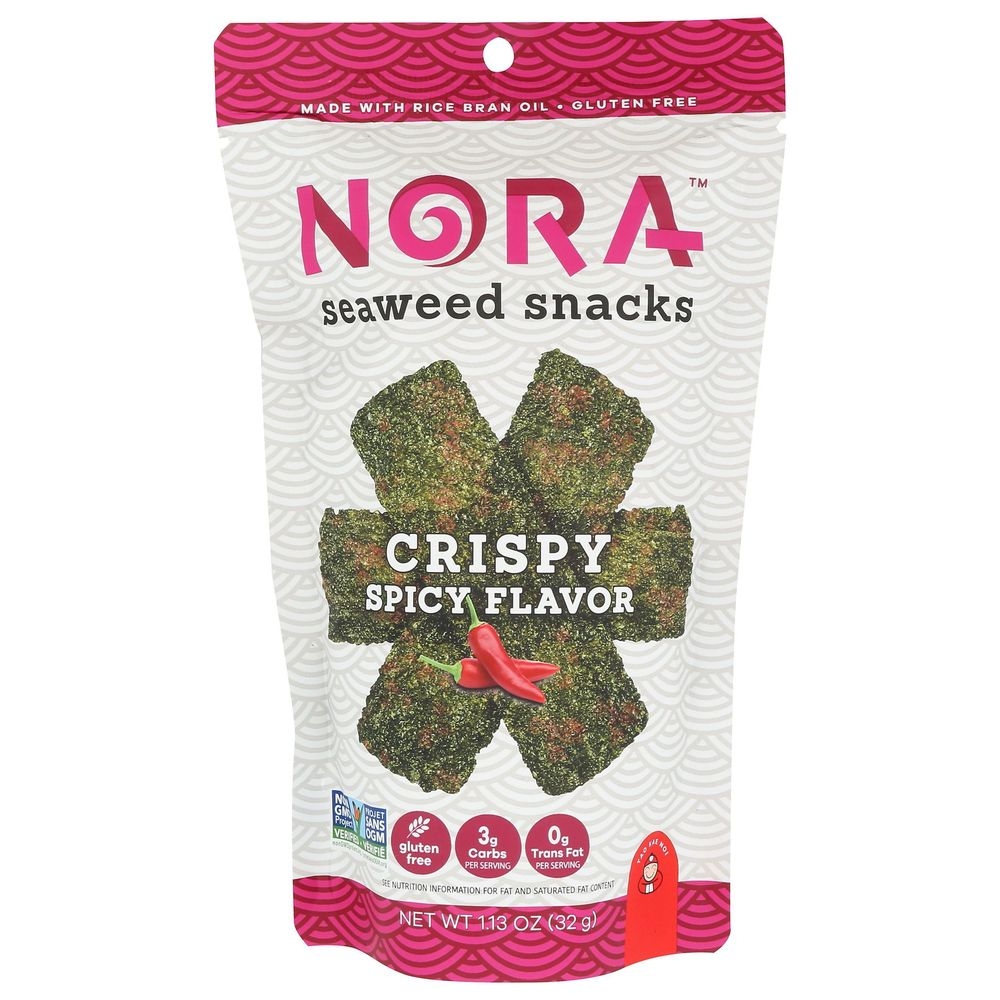 Nora Crispy Spicy Seaweed Snacks, 1.13 Ounce -- 12 per case