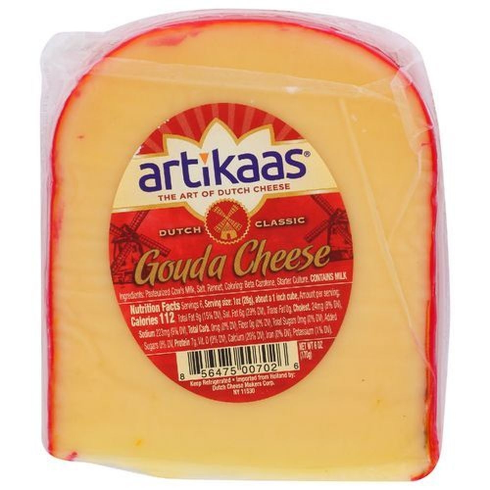Artikaas Red Wax Gouda Cheese, 6 Ounce -- 12 per case
