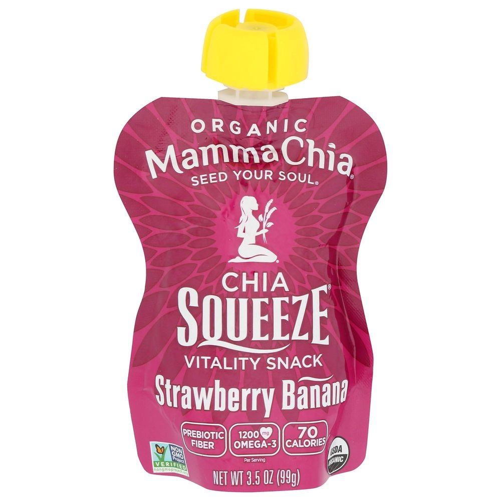 Mamma Chia Organic Strawberry Banana Vitality Chia Squeeze, 3.5 Ounce -- 16 per case