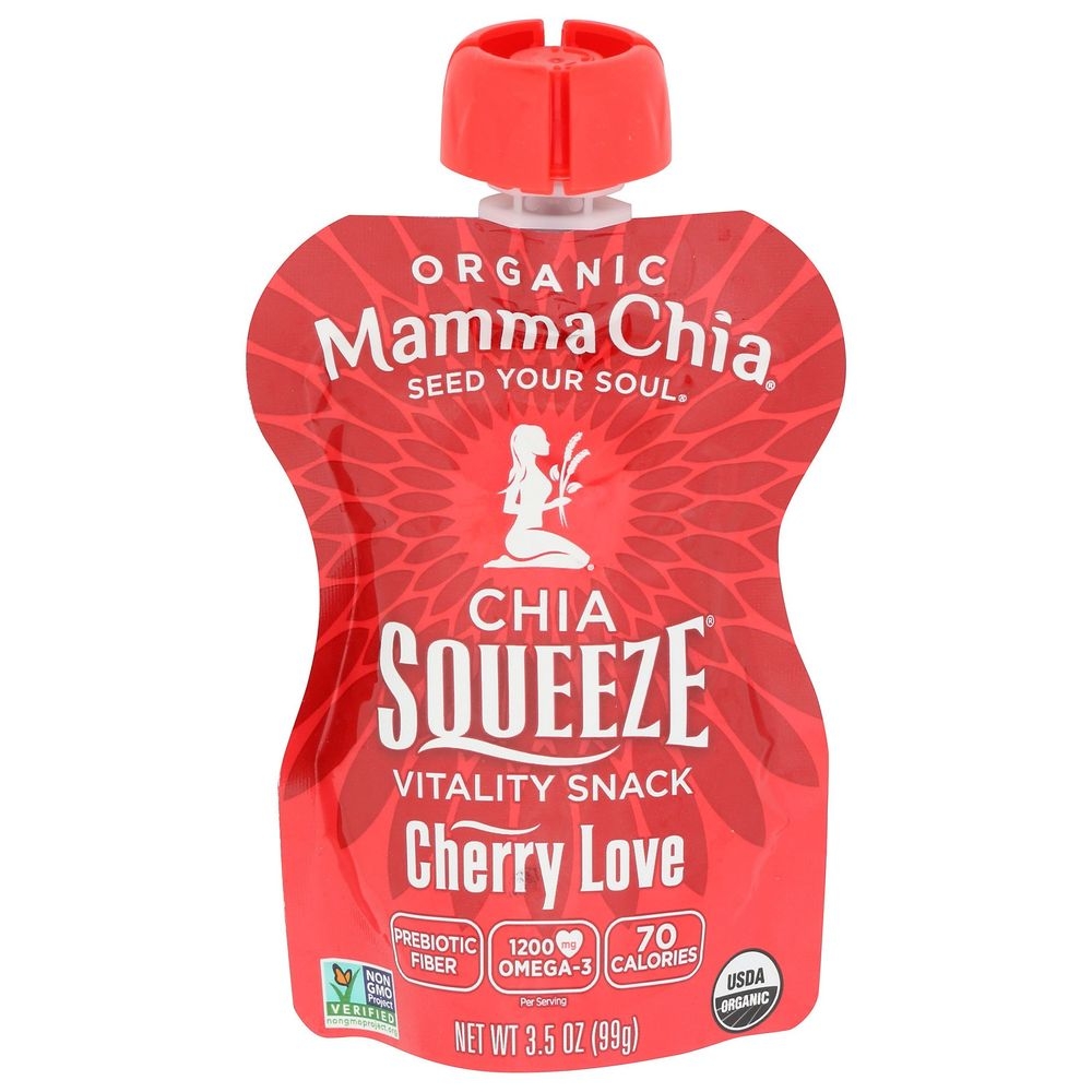 Mamma Chia Organic Cherry Love Vitality Chia Squeeze, 3.5 Ounce -- 8 per case