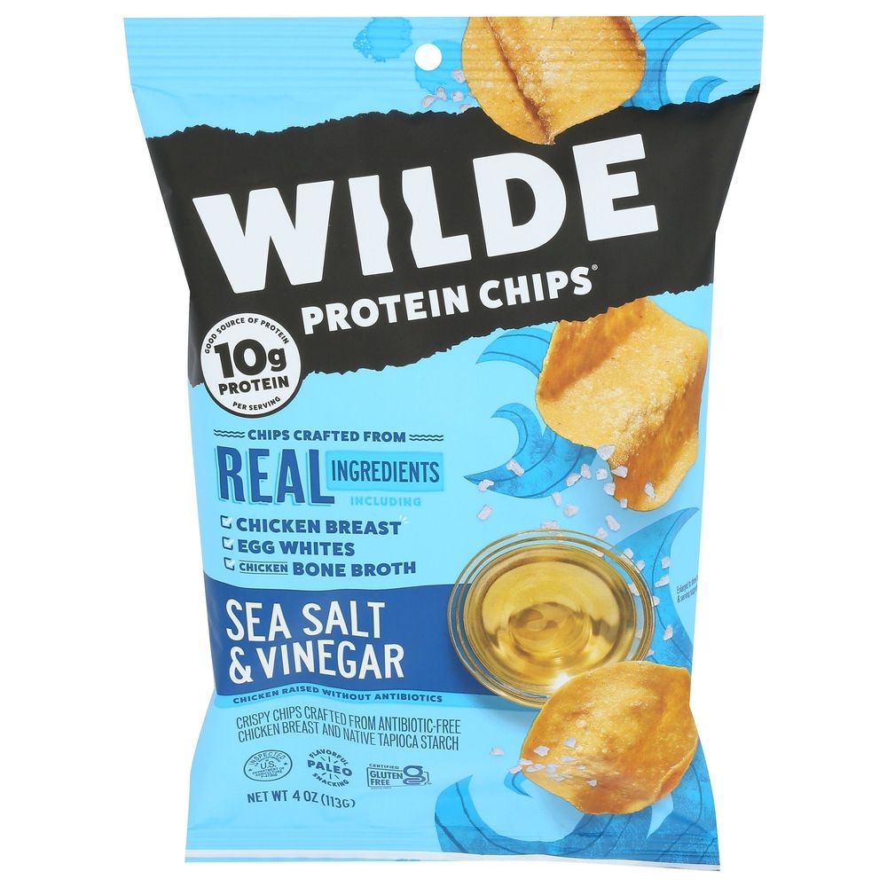 Wilde Sea Salt and Vinegar Protein Chips, 4 Ounce -- 12 per case