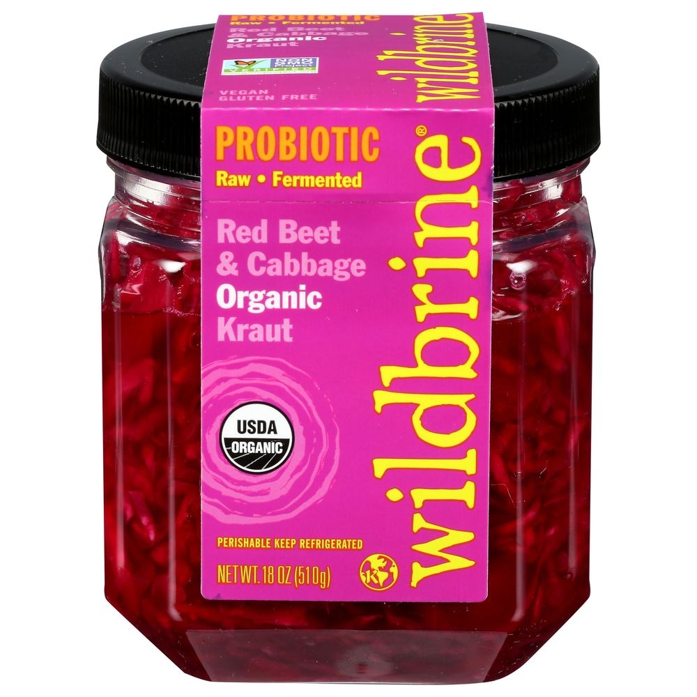 Wildbrine Organic Red Cabbage and Red Beet Sauerkraut, 18 Ounce -- 6 per case