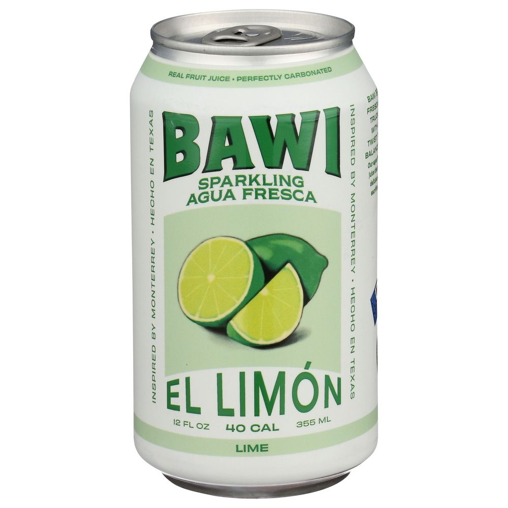 Bawi El Limon Lime Sparkling Agua Fresca, 12 Fluid Ounce -- 12 per case