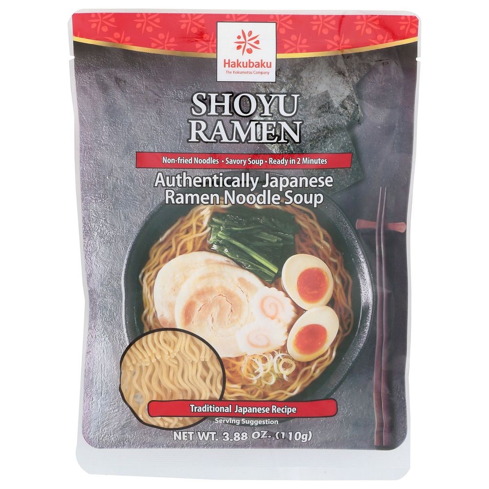 Hakubaku Authentic Japanese Shoyu Ramen Noodles, 3.88 Ounce -- 12 per case