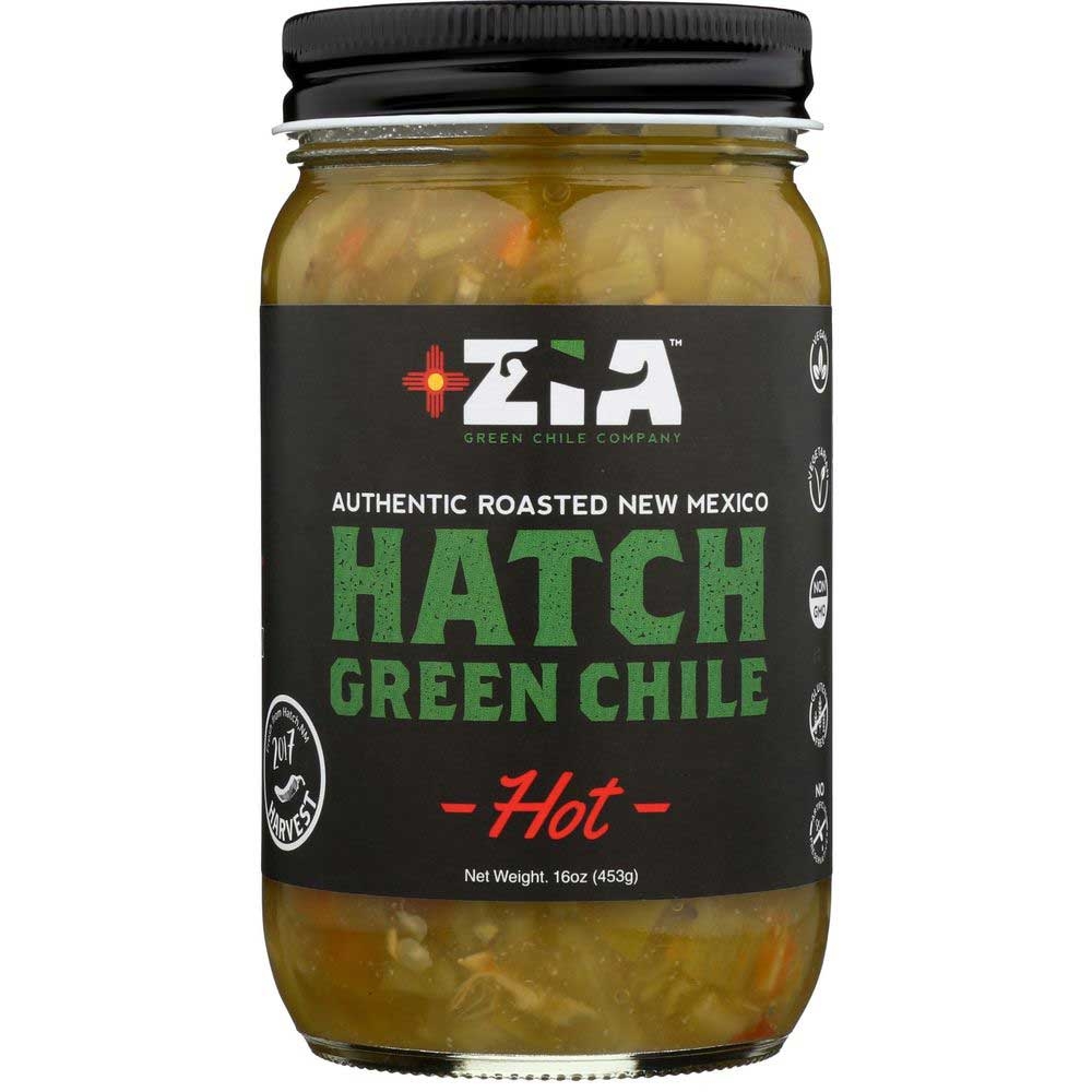 Zia Hot Heat Level Roasted Hatch Green Chile, 16 Ounce -- 6 per case