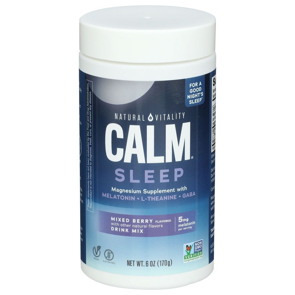 Natural Vitality Calm Mixed Berry Sleep Magnesium Drink Mix, 6 Ounce -- 3 per case