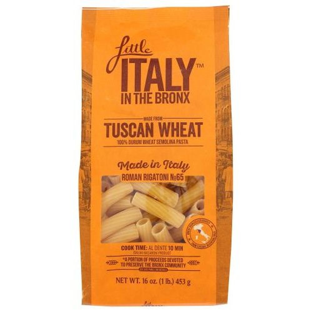 Little Italy In The Bronx Tuscan Wheat No 65 Roman Rigatoni Pasta, 16 Ounce -- 12 per case