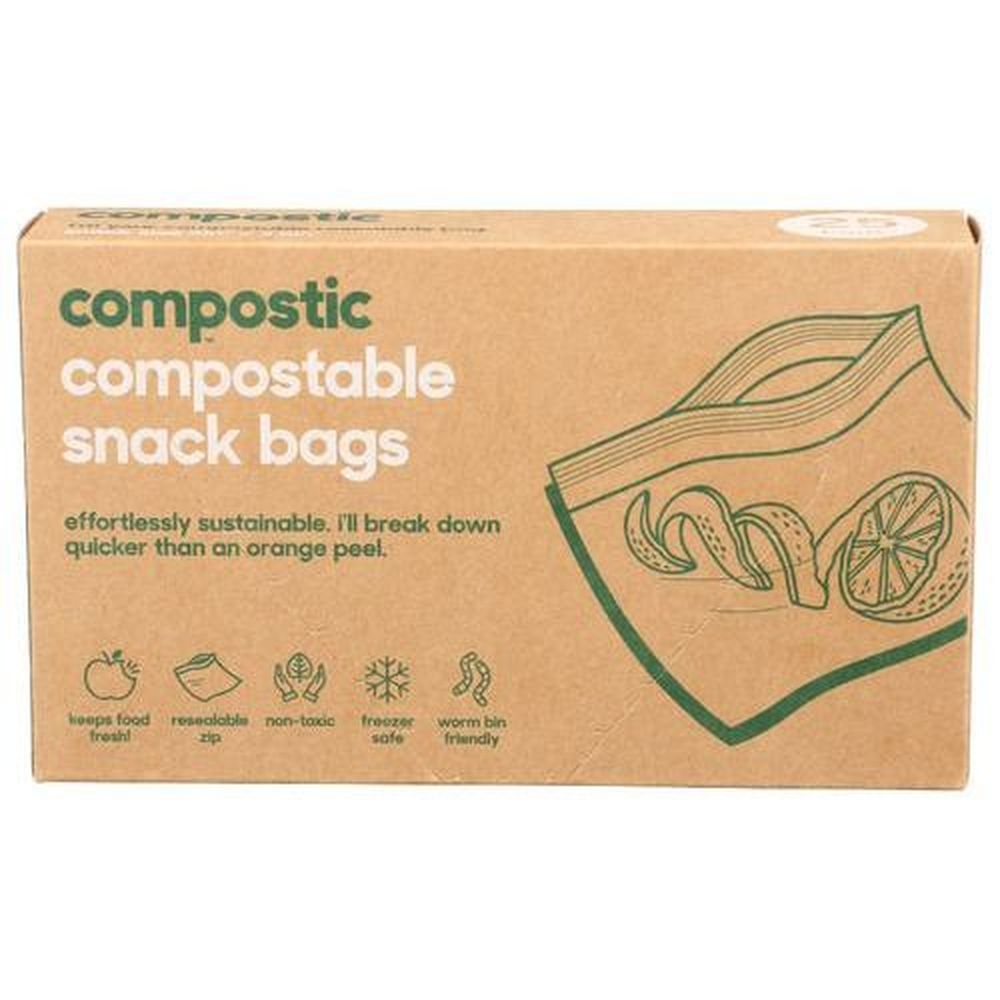 Compostic Compostable Snack Bags, 25 count -- 12 per case