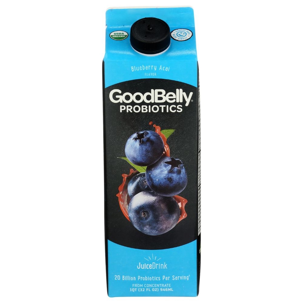 Good Belly Organic Blueberry Acai Probiotic Juice Drink, 32 Fluid Ounce -- 6 per case