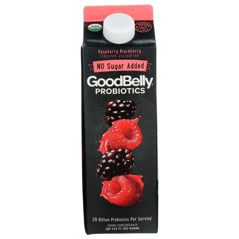 Good Belly Organic Raspberry Blackberry Probiotic Juice Drink, 32 Fluid Ounce -- 6 per case