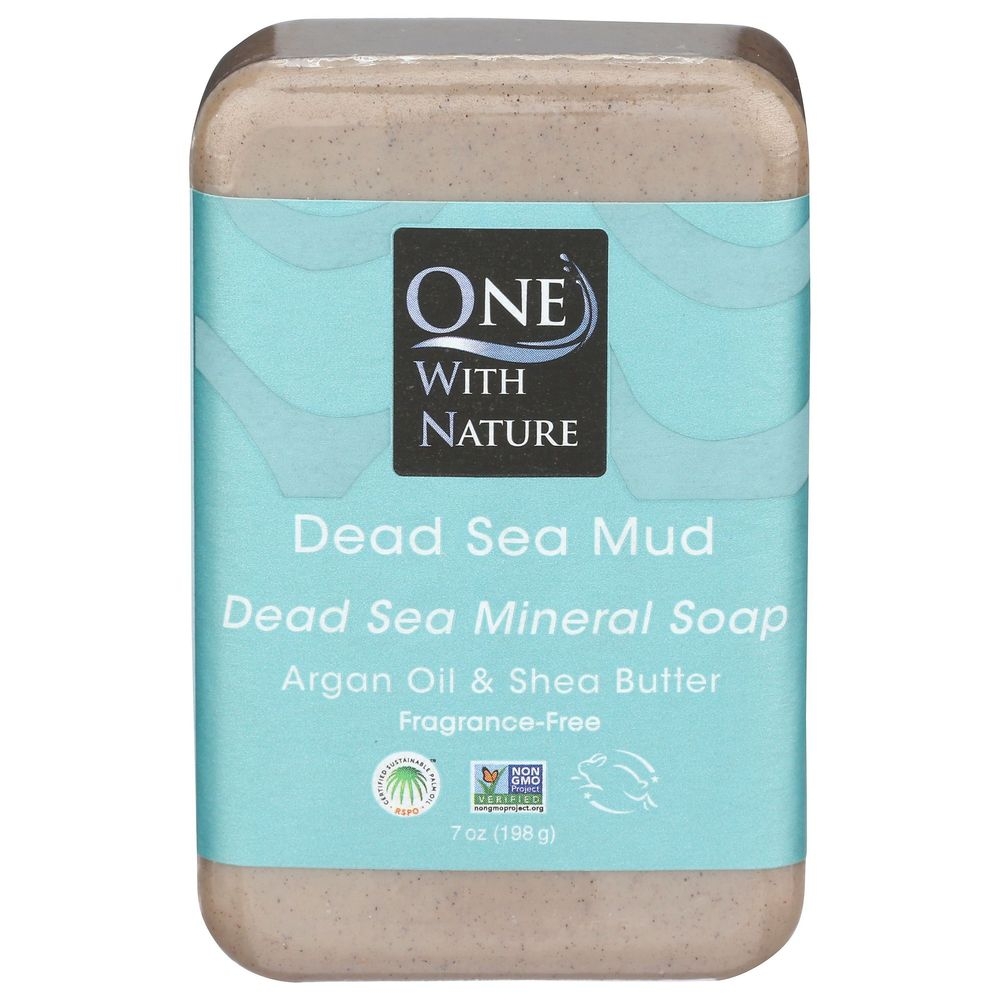 One With Nature Dead Sea Mud Soap Bar, 7 Ounce