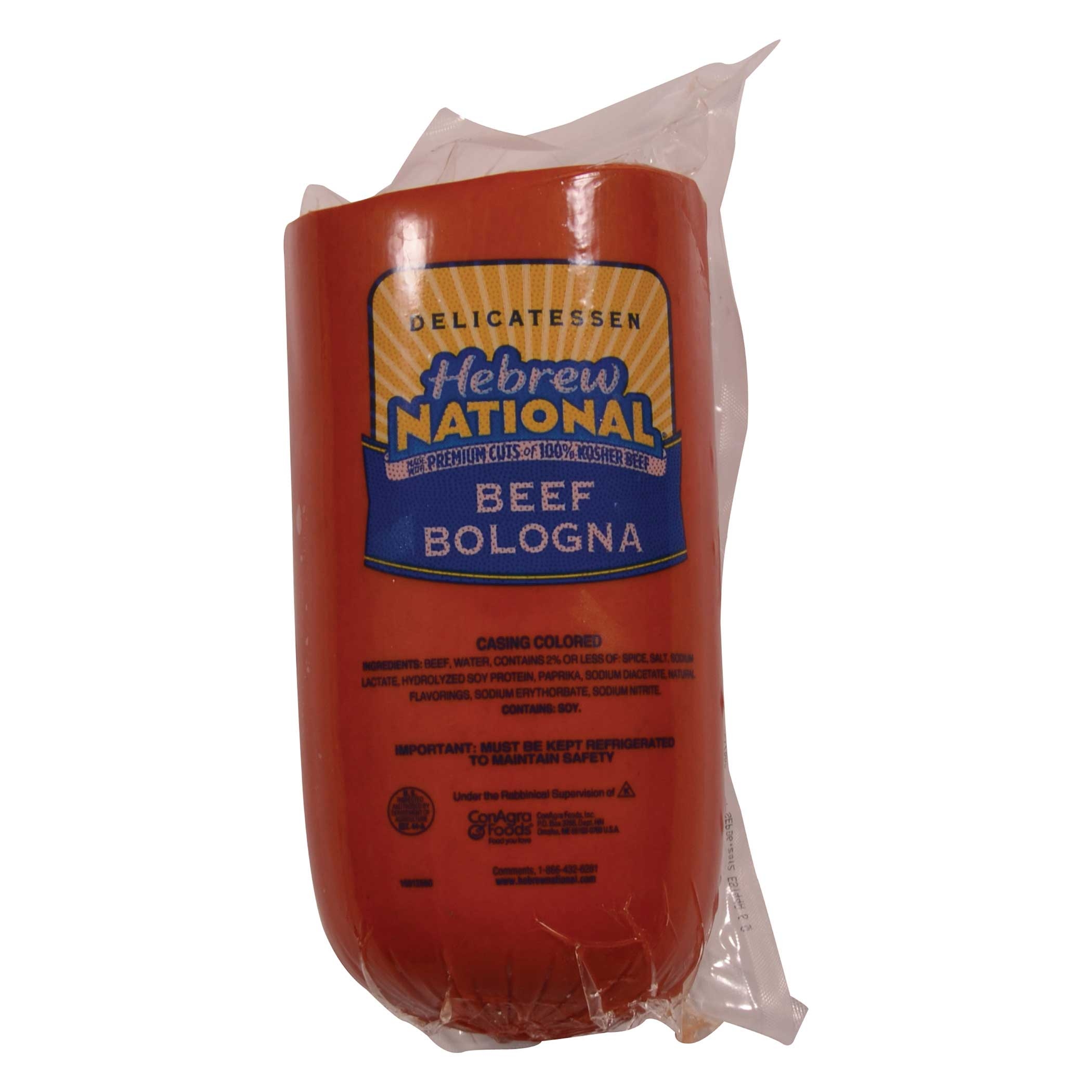 Hebrew National Thick Halve Bologna, 60.8 Ounce -- 4 per case.