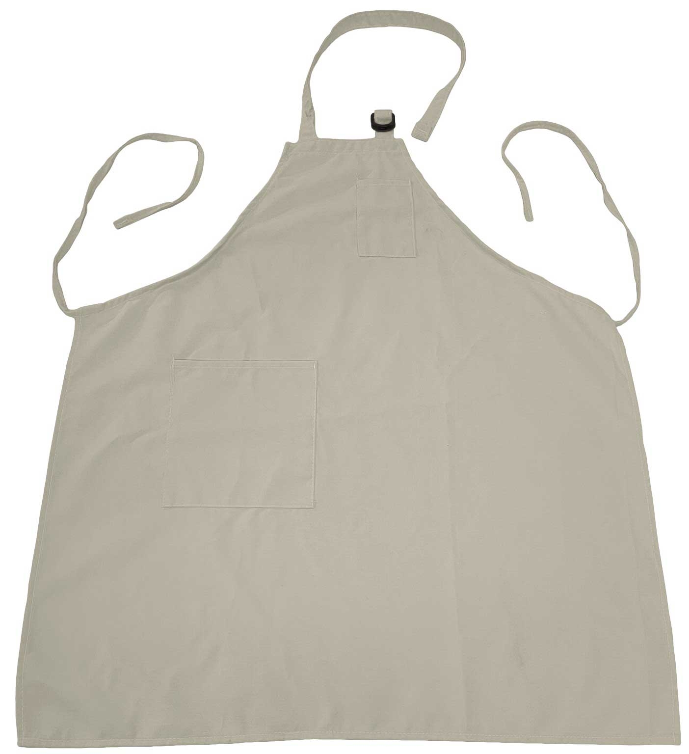Intedge Ivory Poly/Cotton Adjustable D Ring Apron with 2 Pockets