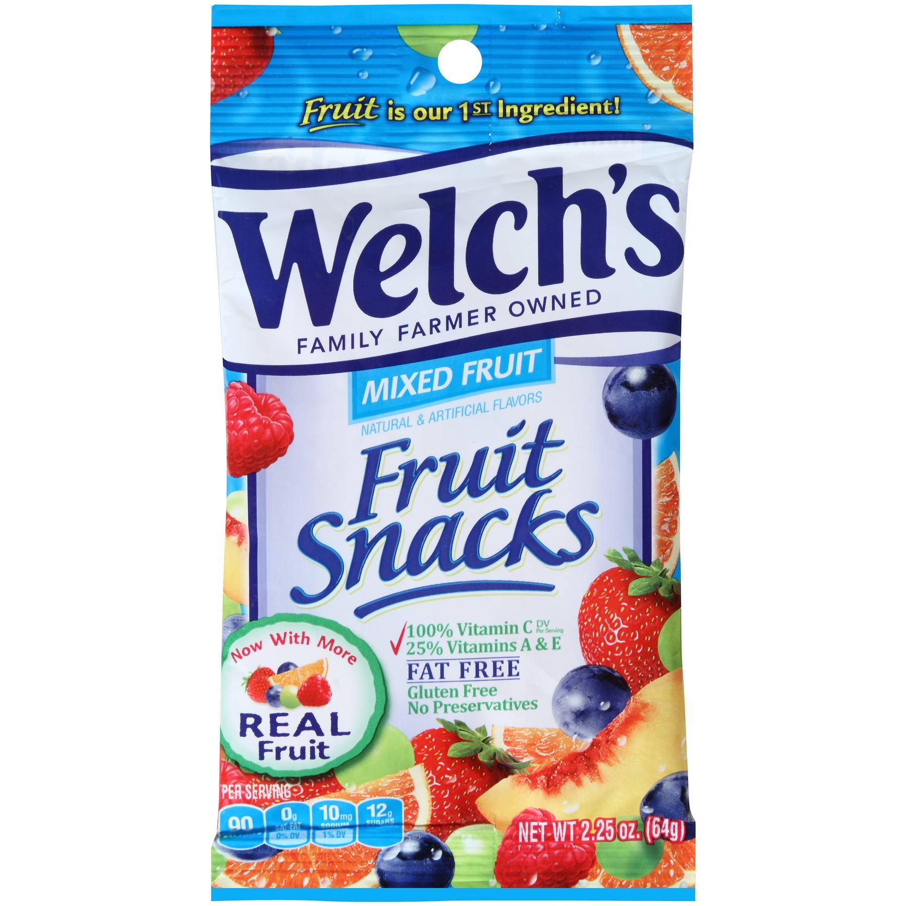 Welchs Mixed Fruit Snacks, 2.25 Ounce -- 48 per case.