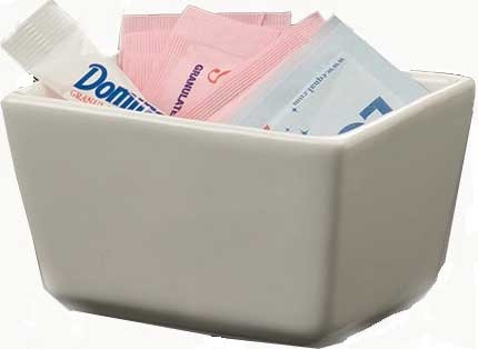 American Metalcraft Porcelain Ceramic Sugar Packet Holder, 3 1/2 x 2 1/2 x 2 inch