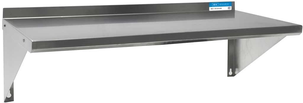 BK Resources 18/430 Stainless Steel Economy Wall Shelf, 72 inch Width x 12 inch Depth