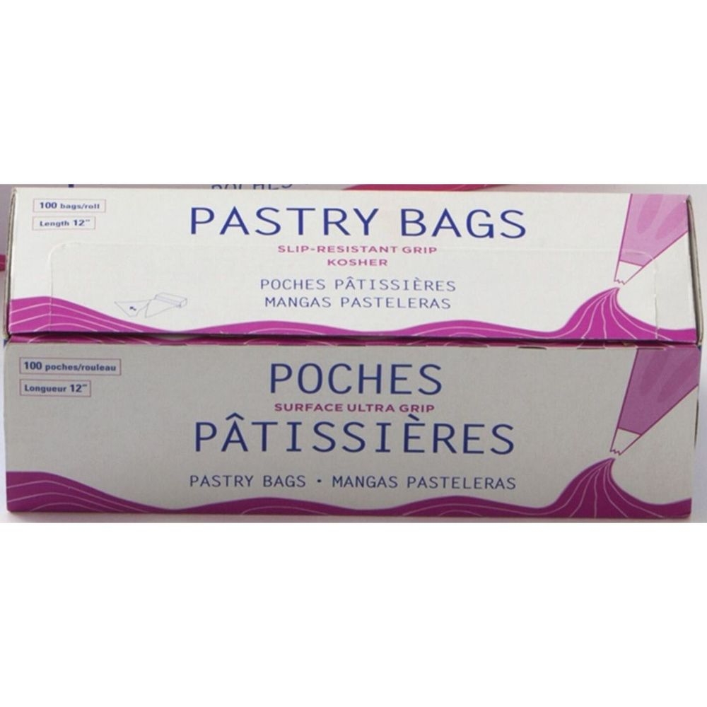 Polynova Nissen 75 Mic Clear High Density Polyethylene Hygienic Pastry Piping Bag, 12 inch -- 100 per case