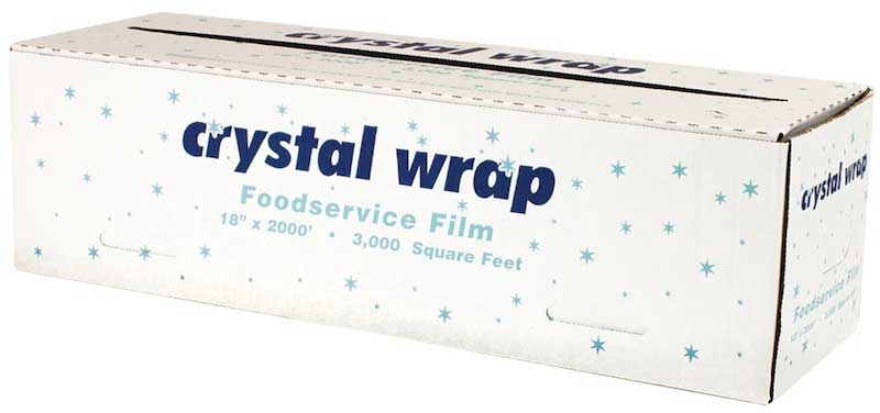 Anchor Packaging Crystal Wrap PVC Foodservice Film in Cutter Box, 18 inch x 3000 Feet