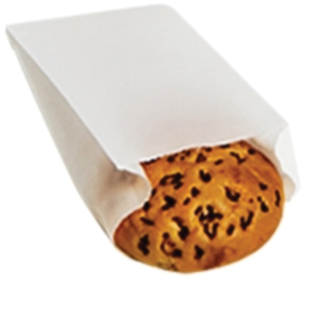 Dubl Wax Plain White Unprinted Paper Bakery Bag, 4.5 x 3 x 10 inch -- 1000 per case