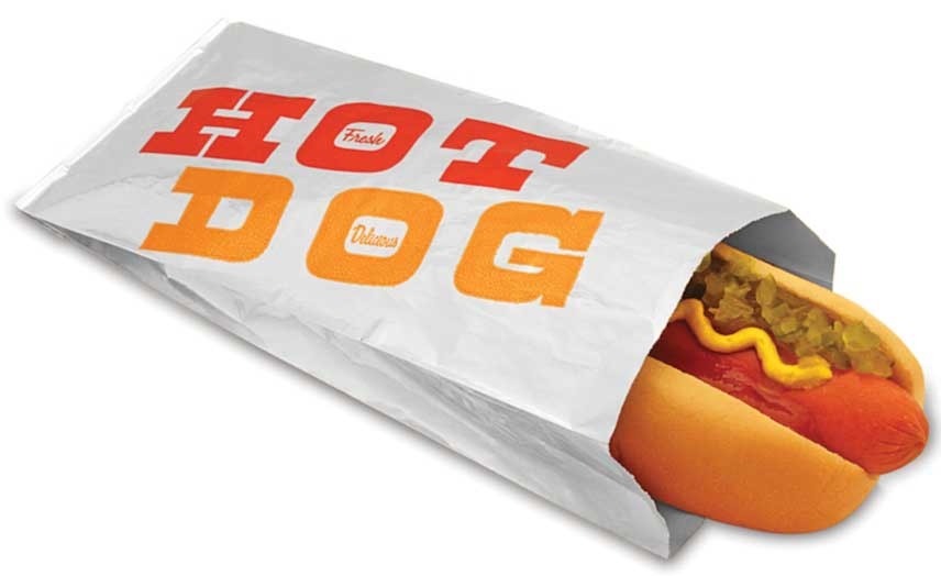 Bagcraft Corporation Silver Paper Laminated Foil Hot Dog Bag, 8.5 x 3.5 x 6.75 inch -- 1000 per case