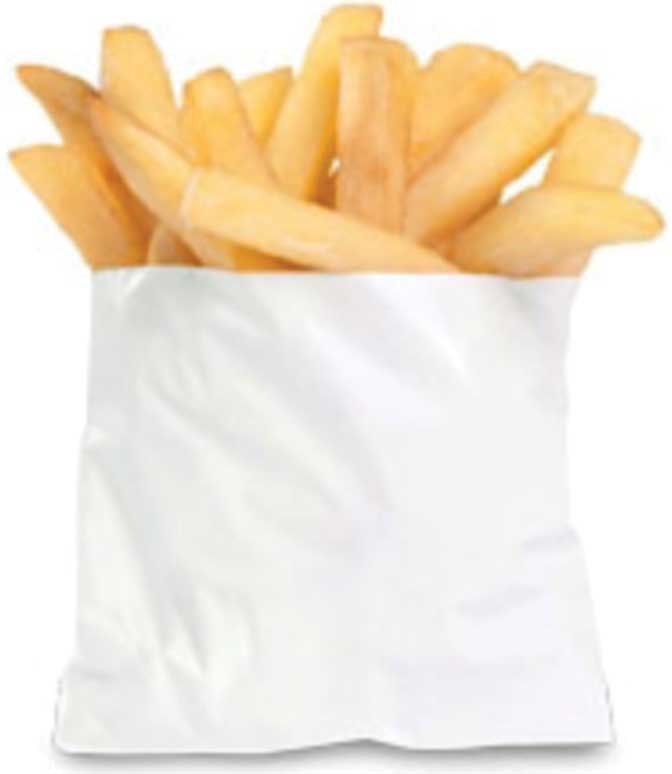 Bagcraft Paper White French Fry Bag, 4.5 x 3.5 inch -- 2000 per case