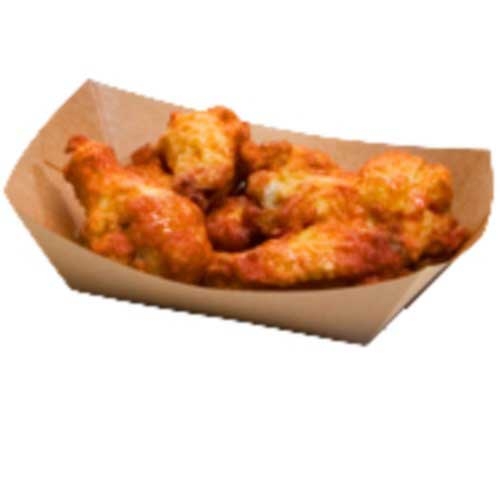 Ecocraft Rectangular Grease Resistant 2 Pound Natural Paper Food Tray -- 1000 per case