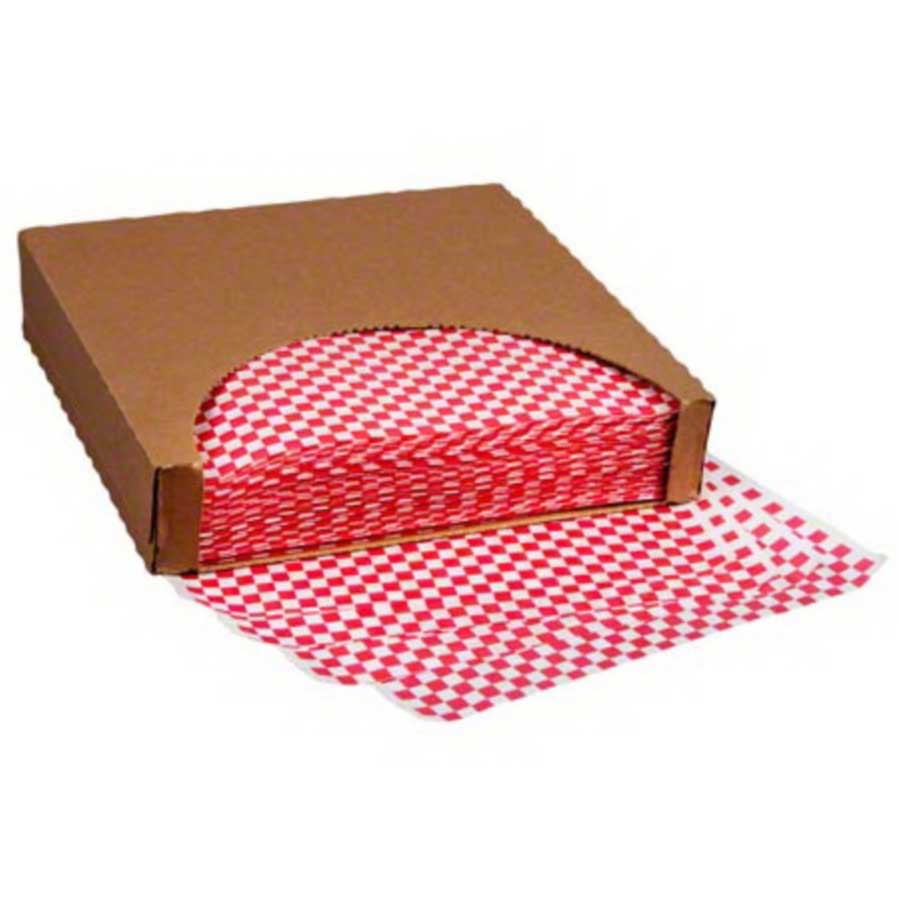 Brown Paper Goods Red Check Design Sandwich Wrap, 12 x 12 inch -- 5000 per case