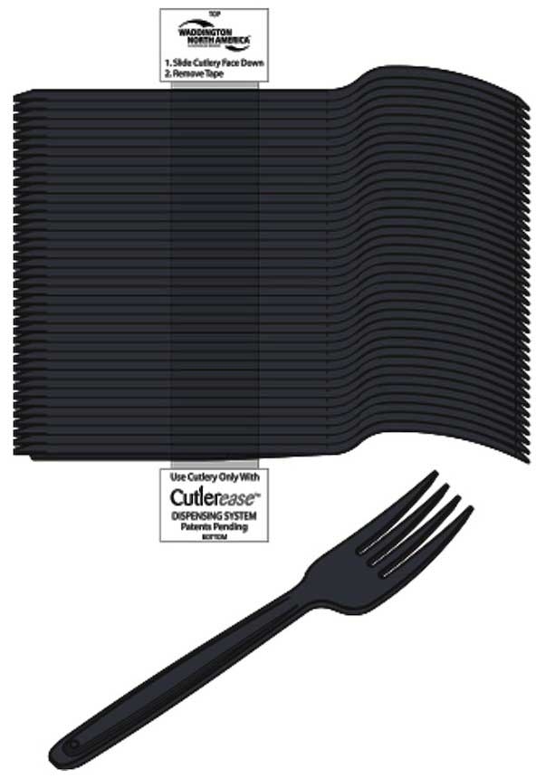 WNA Comet Cutlerease Medium Heavy Weight Black Polystyrene Bulk Fork, 6 inch -- 960 per case
