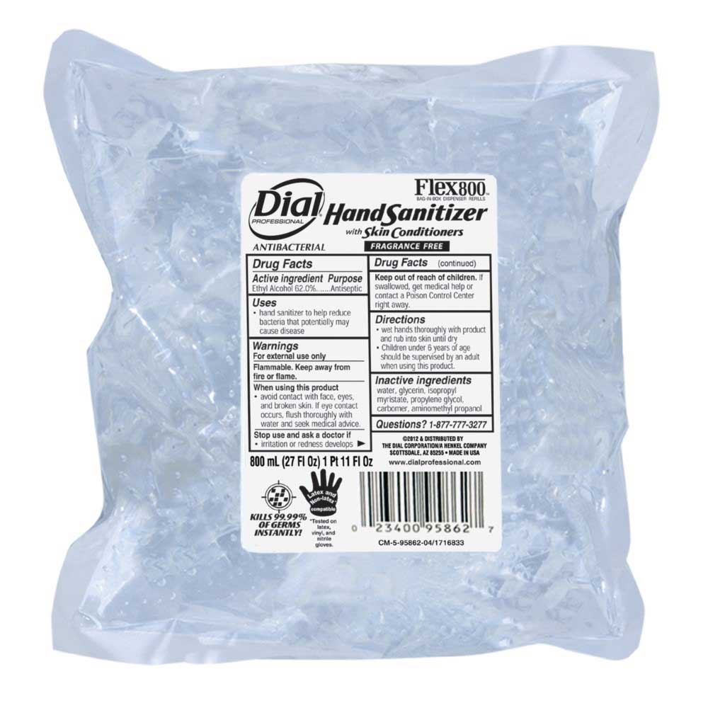 Dial Hand Sanitizer with skin Conditioners, 800 Milliliter -- 12 per case