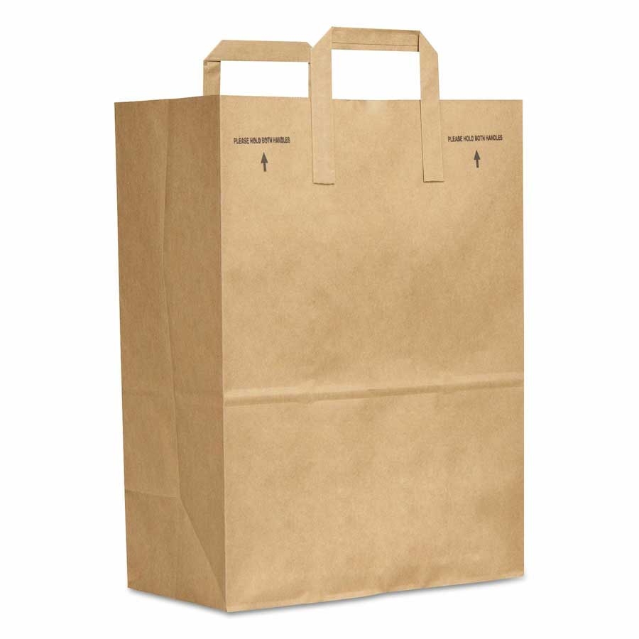 Duro Hilex Kraft Paper 1/6 BBL Handle Bag, 12 x 7 x 17 inch -- 300 per case