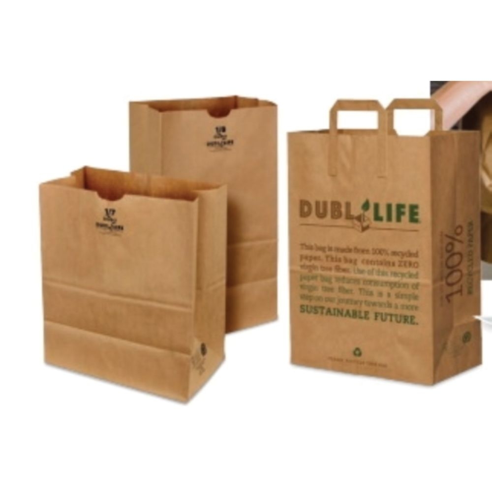 Duro Dubl Life 1 6 BBL 100 Percent Recycled Brown Paper SOS Sacks, 57 Pound Capacity -- 500 per case