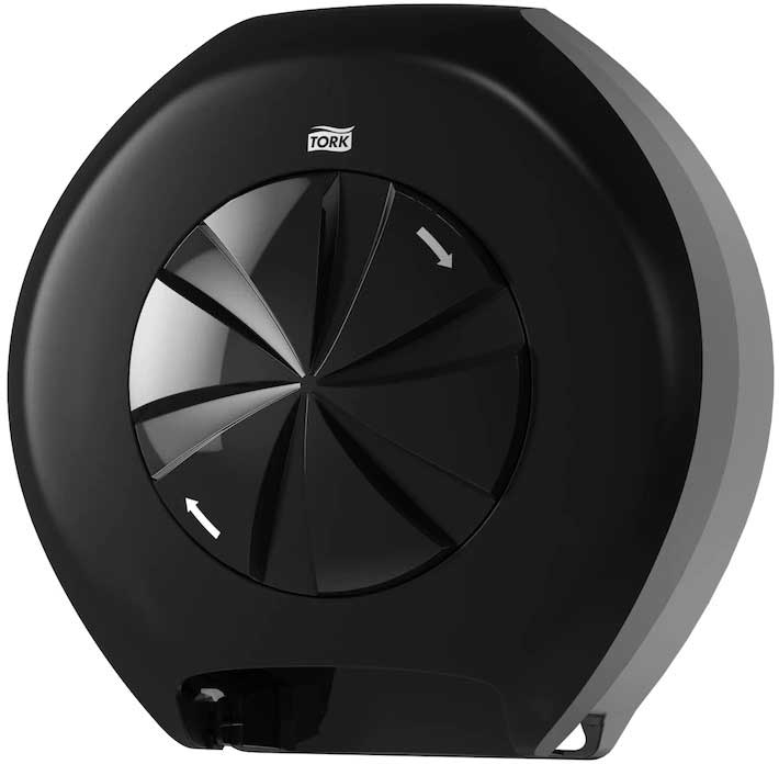 Tork Black Plastic 3 Roll Bath Tissue Dispenser for OptiCore, 14.6 x 14.1 x 6.3 inch