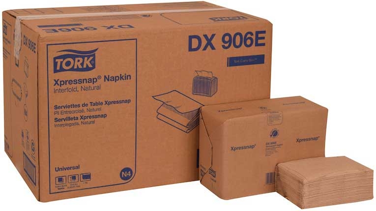 Tork Universal Xpressnap Recycled Fiber Natural 1 Ply Interfold Dispenser Napkin, 8.5 x 13 x 1.9291 inch -- 6000 per case