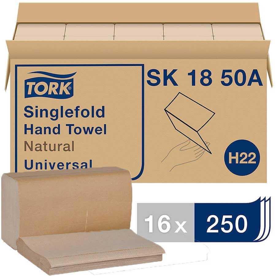 Tork Nature 1 Ply Universal Paper Singlefold Hand Towel, 10.25 x 9.13 inch -- 4000 per case