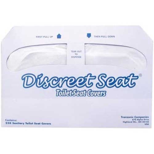 Hospital Specialty Discreet Seat White 1/2 Fold Toilet Seat Cover -- 5000 per case