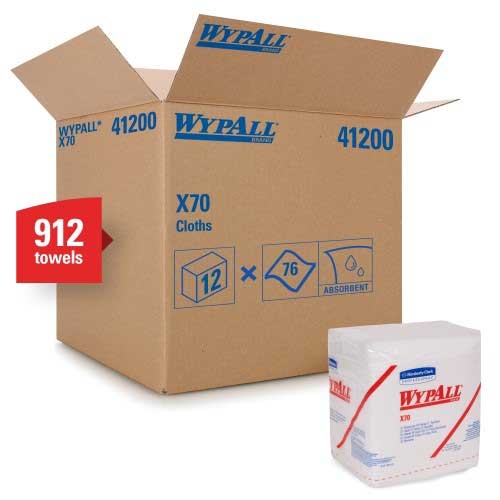 Wypall White Paper 1/4 Fold Workhorse Rag, 12.5 inch -- 912 per case