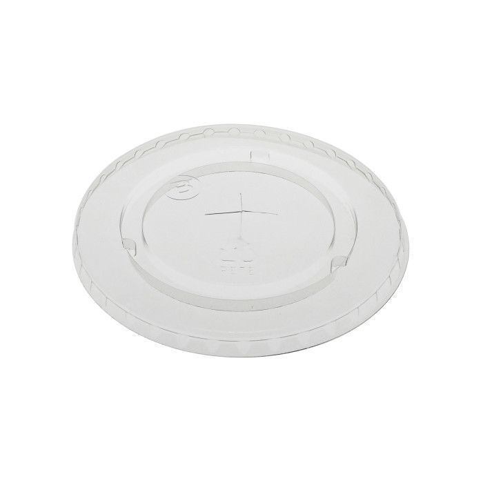 Pactiv Recycled Plastic Flat Lid with Straw Slot for B Size 12 - 20 Ounce Cold Drink Cup -- 1020 per case.