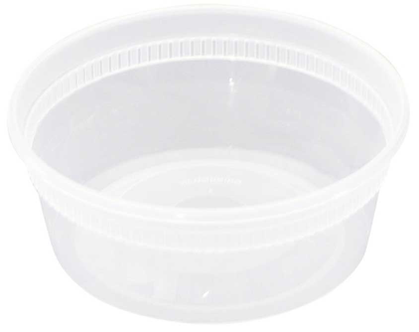 Pactiv Polypropylene Clear Translucent Microwaveable Round Deli Cup with Lid, 8 Ounce Capacity -- 240 per case
