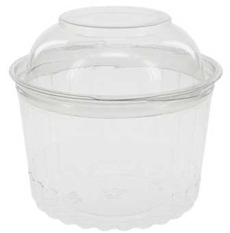 Pactiv RPET Clear Sho Bowl with 4.25 inch Hinged Dome Lid, 16 Ounce Capacity -- 250 per case