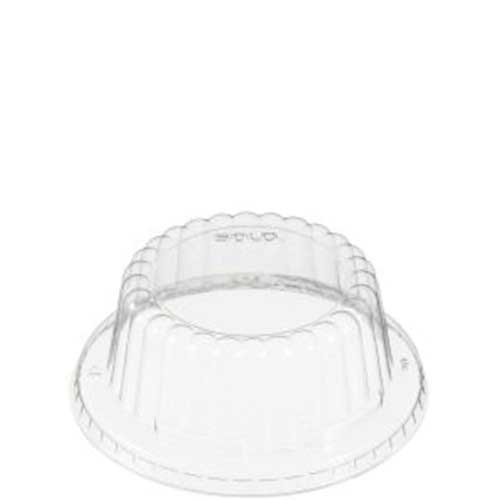 Solo Clear Polyethylene Terephthalate Flat Top Dome Lid Only -- 1000 per case