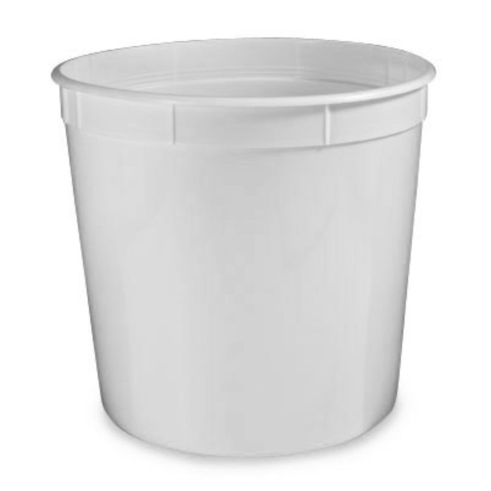 Berry Global White HDPE Round Container, 1.25 Gallon Capacity -- 100 per case