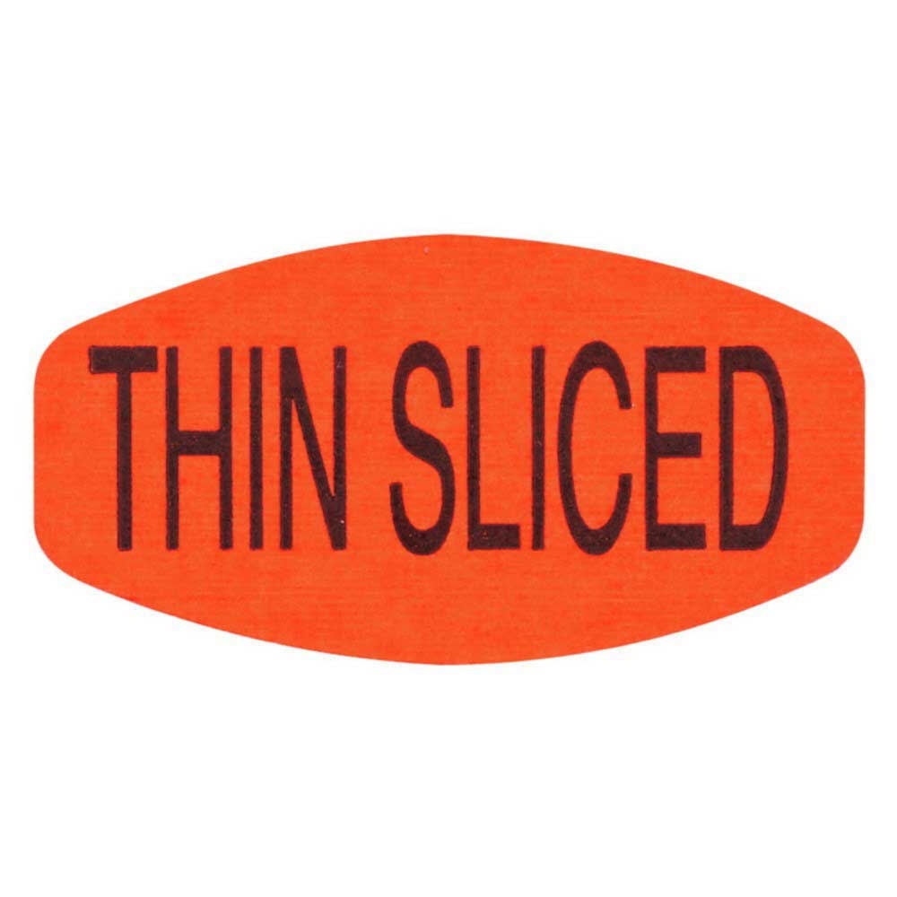 Bollin Label Red Glow Short Oval Thin Sliced Label, 0.625 x 1.25 inch - 1000 per roll